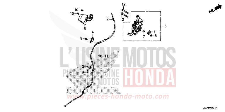 PARKING BRAKE LEVER for Gold Wing CANDY ARDENT RED (R367B) from 2019